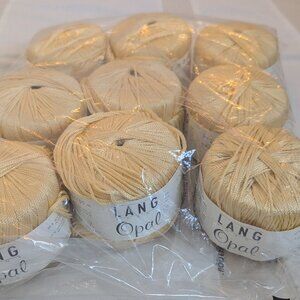 9 skeins Lang Yarns Opal / Fingering / Solid Yellow/ Cream